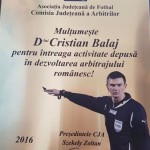 PREMIERE - Balaj, premiat pentru întreaga activitate de arbitru